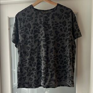 Women's Black Leopard Print T-Shirt